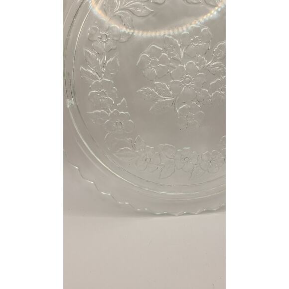 Vintage Apple Blossom Sovereign House Footed Cake Plate with Scalloped Edge - Picture 2 of 4